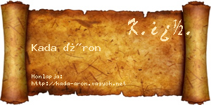Kada Áron névjegykártya